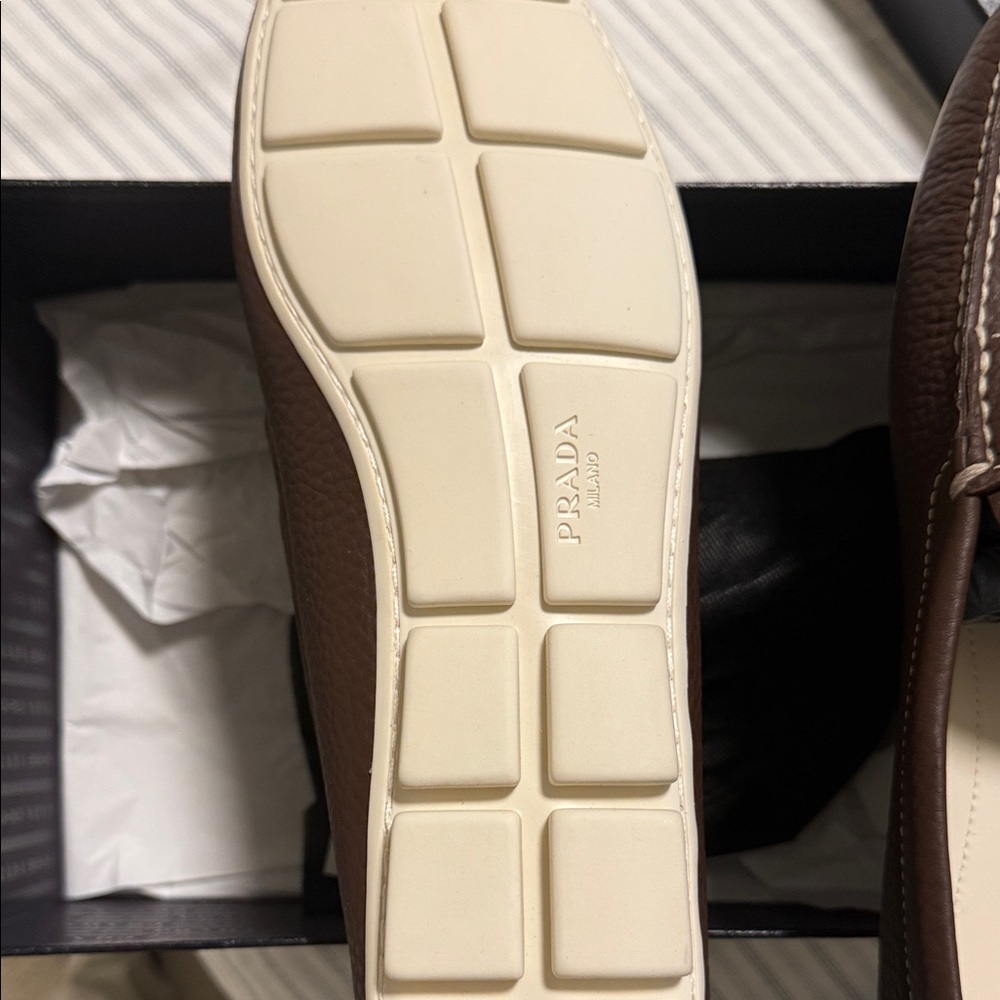 Prada Men's Dark Brown Leather Loafers - Picture 5 of 7